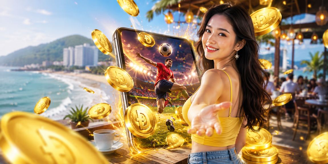 Buổi sáng tại Vũng Tàu – người dùng theo dõi kèo thể thao wvip bên ly cà phê